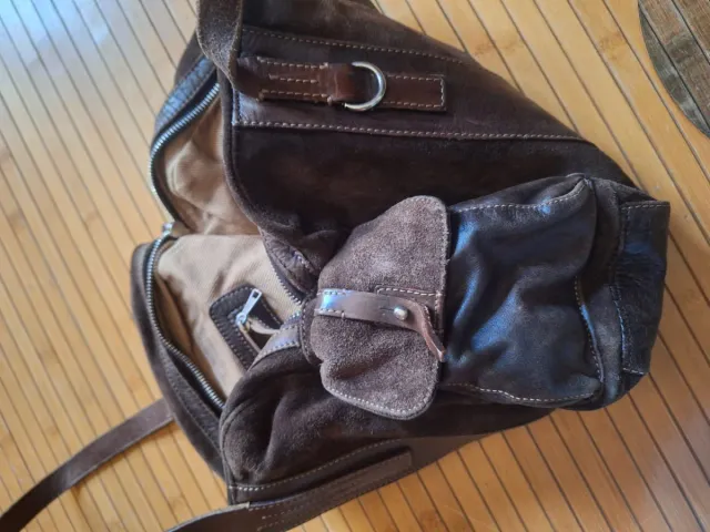 Bolso de piel y ante marrón Bilso