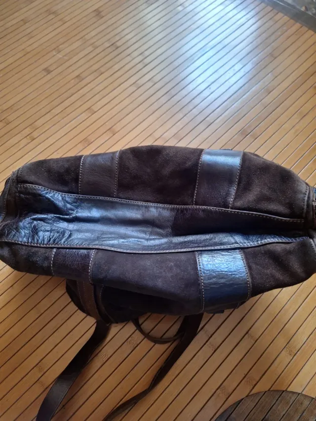 Bolso de piel y ante marrón Bilso