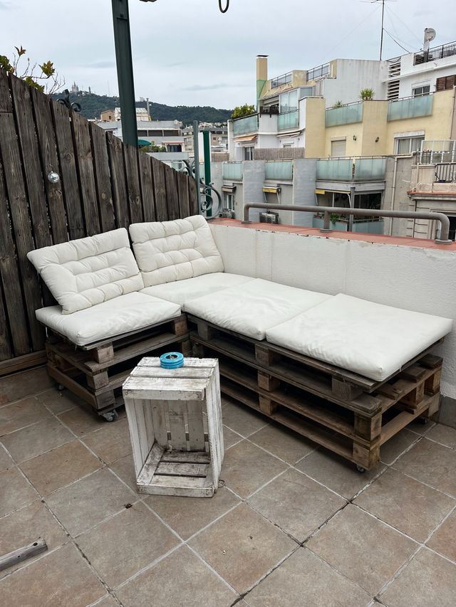 Sofá de exterior Palets con cojines