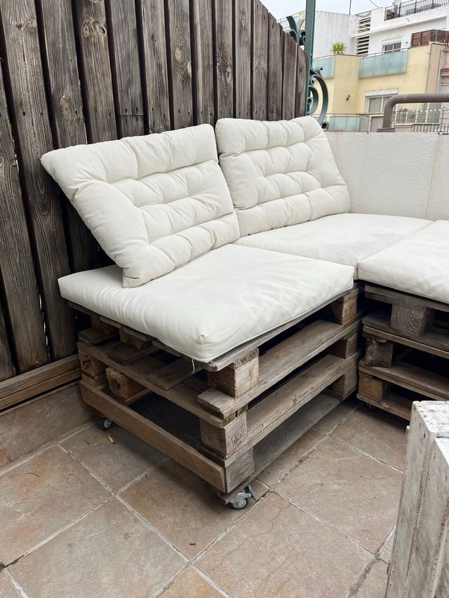 Sofá de exterior Palets con cojines