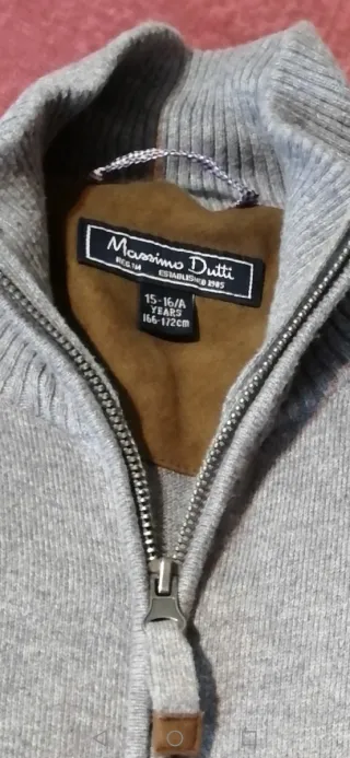 Jersey, suéter Massimo Dutti Hombre Gris Cremaller