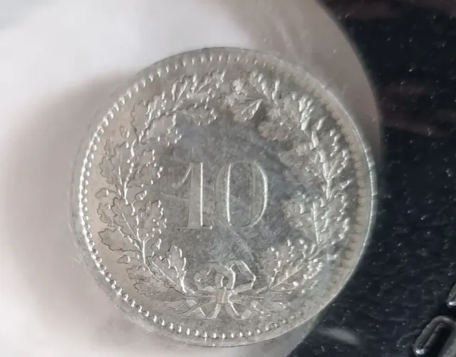 Moneda 10 Rappen Suizos 1975