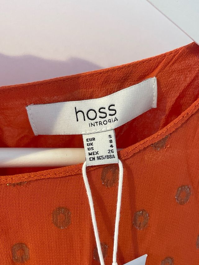 Vestido Hoss Intropia Naranja Estampado dorado