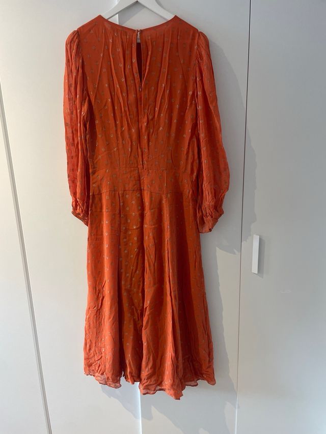 Vestido Hoss Intropia Naranja Estampado dorado