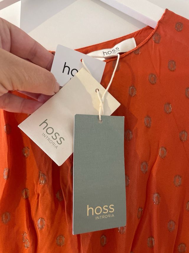 Vestido Hoss Intropia Naranja Estampado dorado