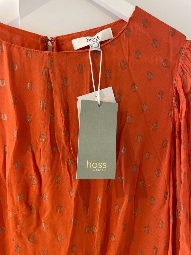 Vestido Hoss Intropia Naranja Estampado dorado