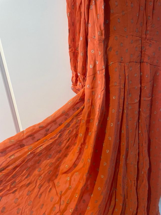 Vestido Hoss Intropia Naranja Estampado dorado