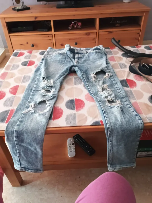 Tejanos desgastados azules