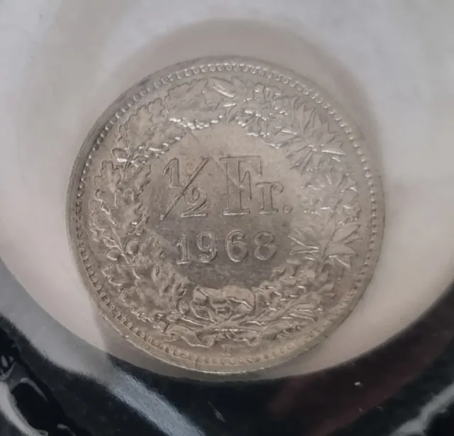 Moneda 1/2 Franco Suizo 1968