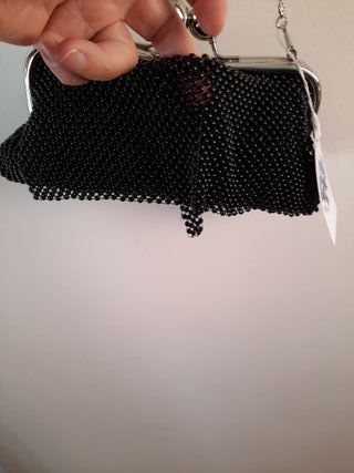 Borsetta vintage perla nera con catena