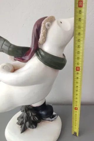 Oso patinador decoración Navidad resina