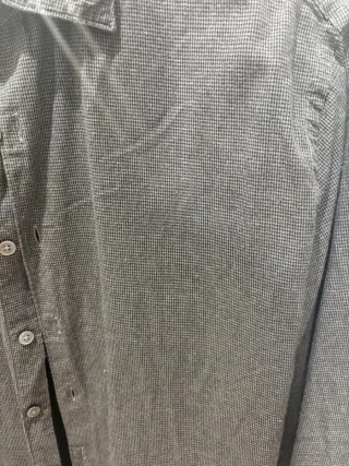 Camisa Mango Slim Fit Negra Puntos Blancos Talla M