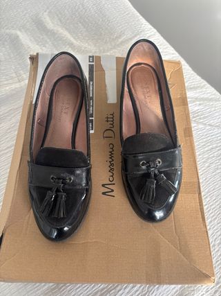 Mocasines Massimo Dutti Negros Mujer