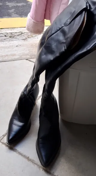 Stivali alti neri vintage