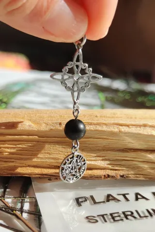 Colgante Plata Doble Protección Ónix