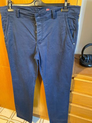 Pantaloni Uomo Cotone Blu Scuro Tg 52