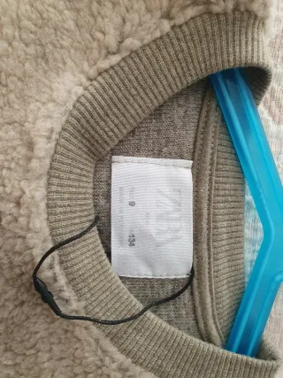 Abrigo Zara niña beige/gris talla 9 (134)