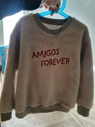 Abrigo Zara niña beige/gris talla 9 (134)