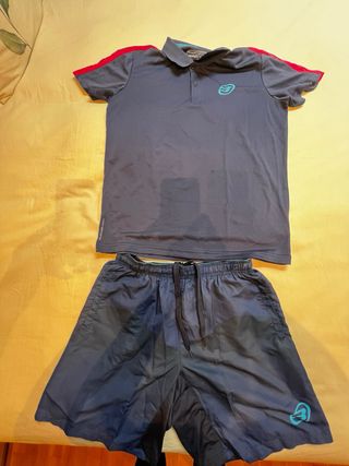 Conjunto Padel Bullpadel Azul y Rojo