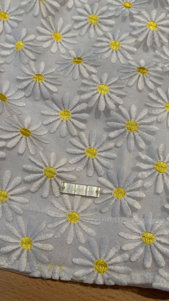 Vestido niña flores blanco y amarillo