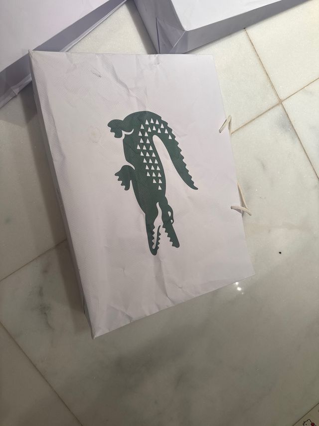 3 Bolsas de Papel Lacoste Blancas