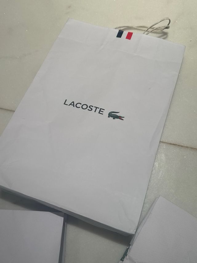 3 Bolsas de Papel Lacoste Blancas