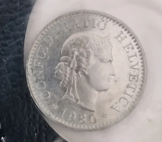 Moneda Franco Suizo 20 Céntimos 1980