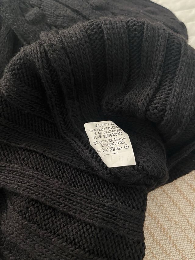 Jersey negro mujer trenzado