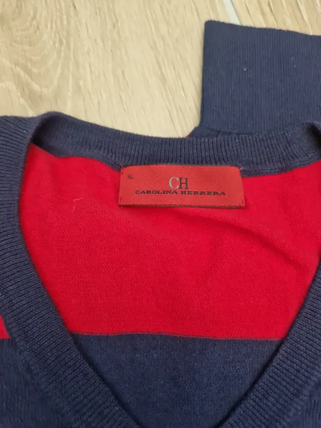 Jersey CH rayas azul marino y rojo Talla XL