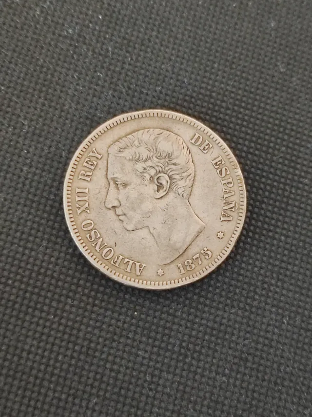 5 Pesetas Plata Alfonso XII 1875