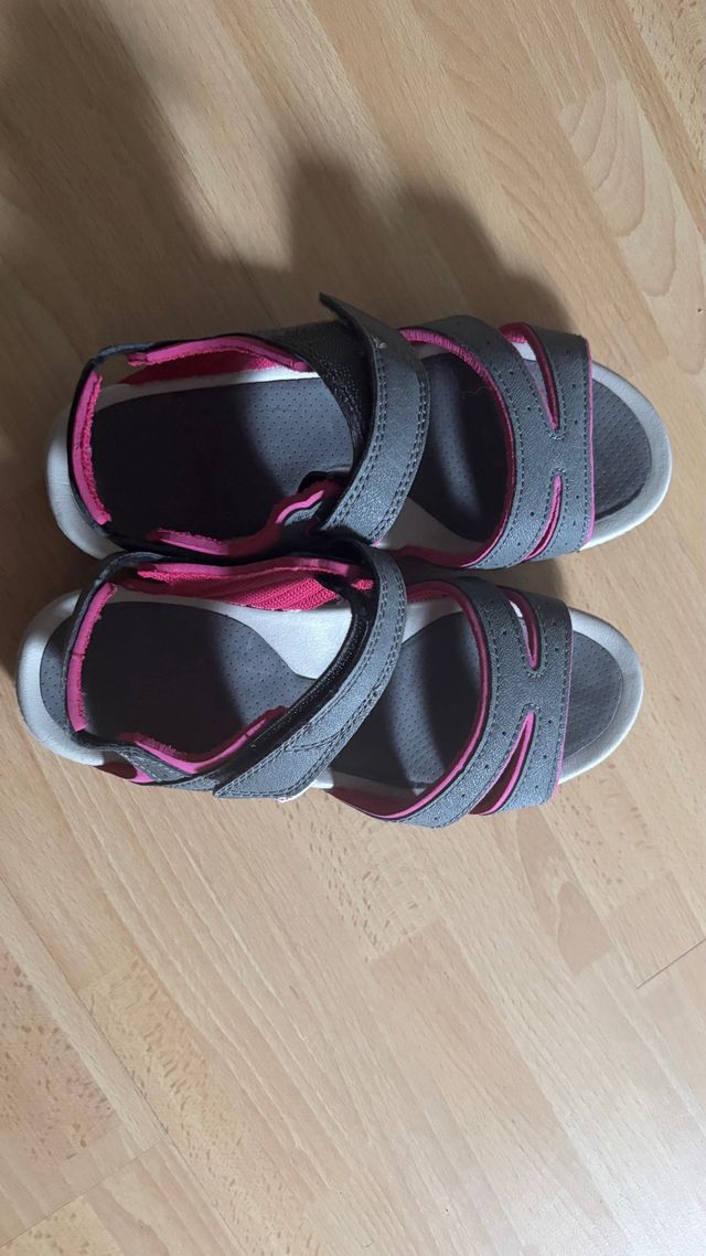 Sandalias Quechua niña grises y rosas