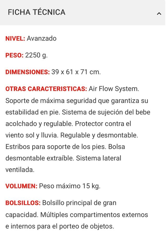 Mochila porta bebé Altus