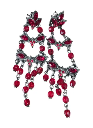 Pendientes largos bisutería rojos