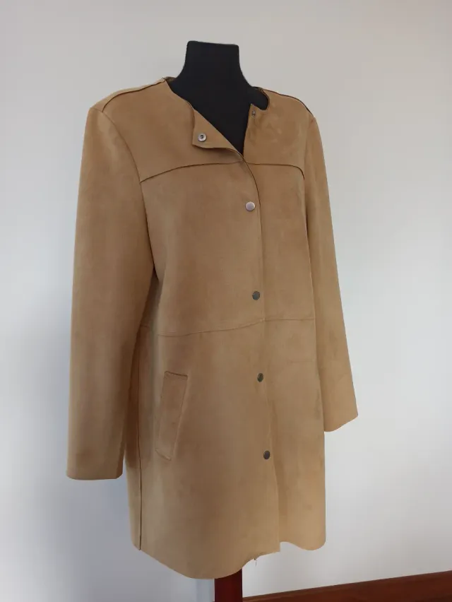 Abrigo ante beige/marrón