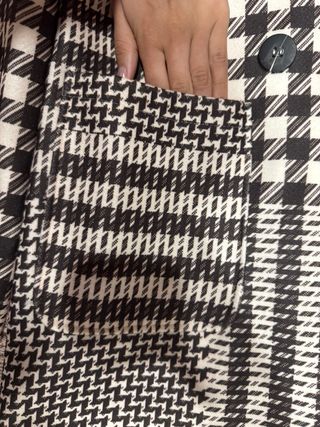 Casaco xadrez preto e castanho tamanho S