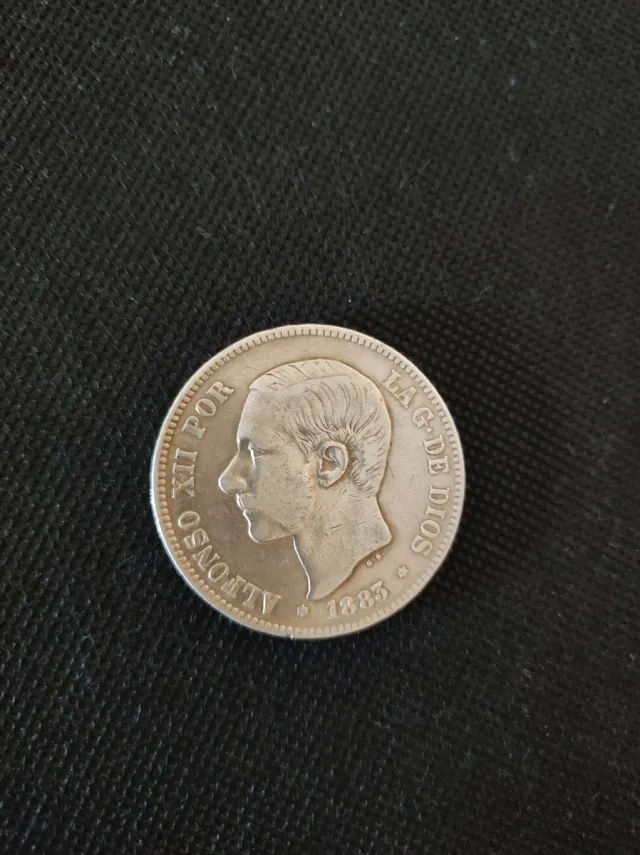 5 Pesetas Alfonso XII Plata 1883