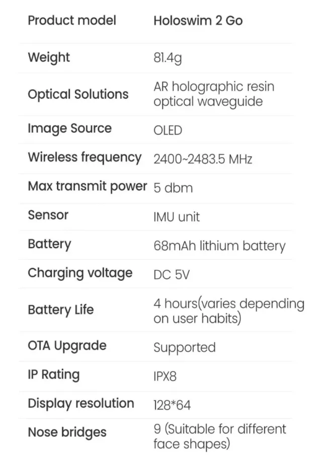 Gafas Natación Inteligentes Holoswim 2 Go