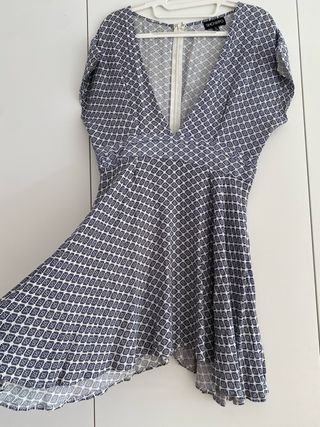 Vestido mini SHOWPO azul y blanco