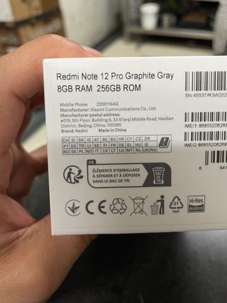 Redmi Note 12 Pro gris grafito