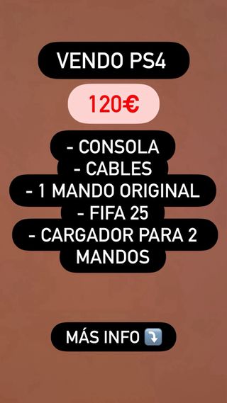 Consola PS4 con mando, FIFA 25 y cargador