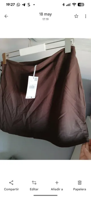 Minifalda Mango marrón chocolate nueva