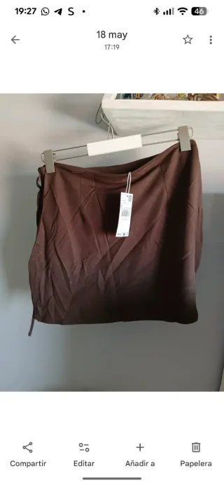 Minifalda Mango marrón chocolate nueva