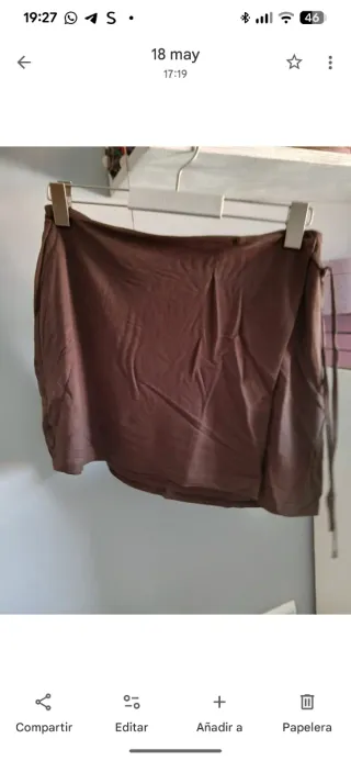 Minifalda Mango marrón chocolate nueva
