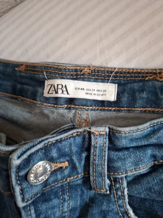 Zara Jeans Hombre Desgastados Azules