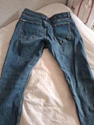 Zara Jeans Hombre Desgastados Azules