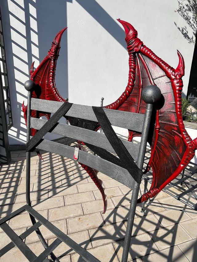 Set x3 drago rosso - Maschera,ali,coda - Rosso NEW