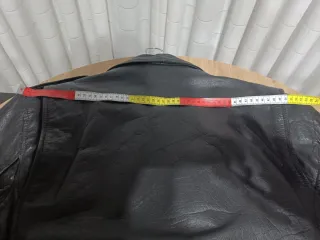 Chaqueta Cuero Hombre Cruzada Negra