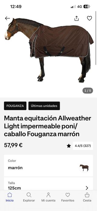 Manta caballo impermeable
