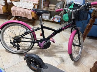 Bicicleta infantil niña rosa y negra