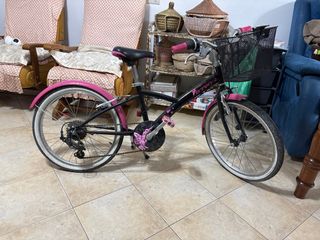 Bicicleta infantil niña rosa y negra
